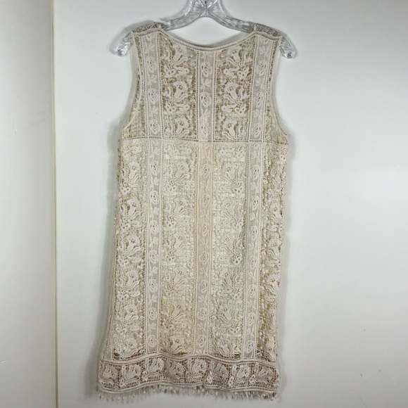 Lovestitch Cream Crochet Lace Boho Dress Small - Picture 2 of 7